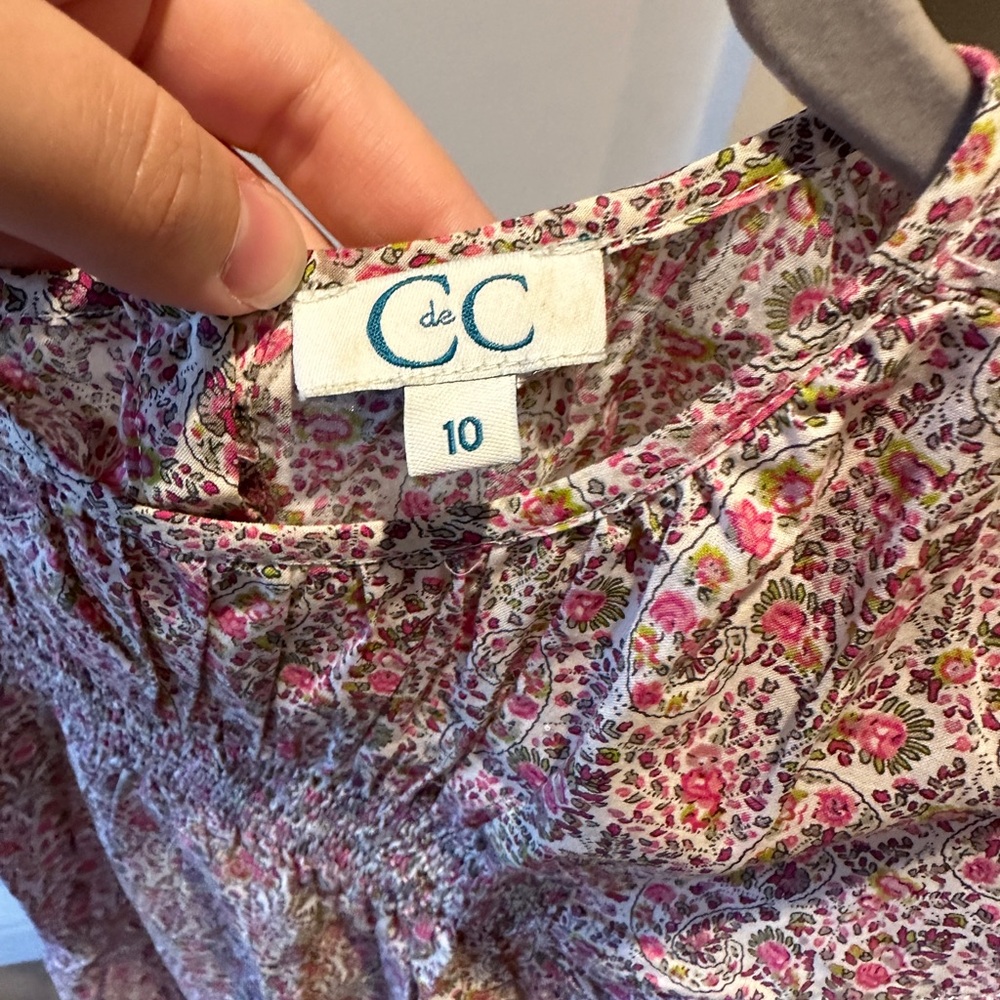 C de C Cap-Sleeve floral dress size 10 (girls) - Picture 6 of 6